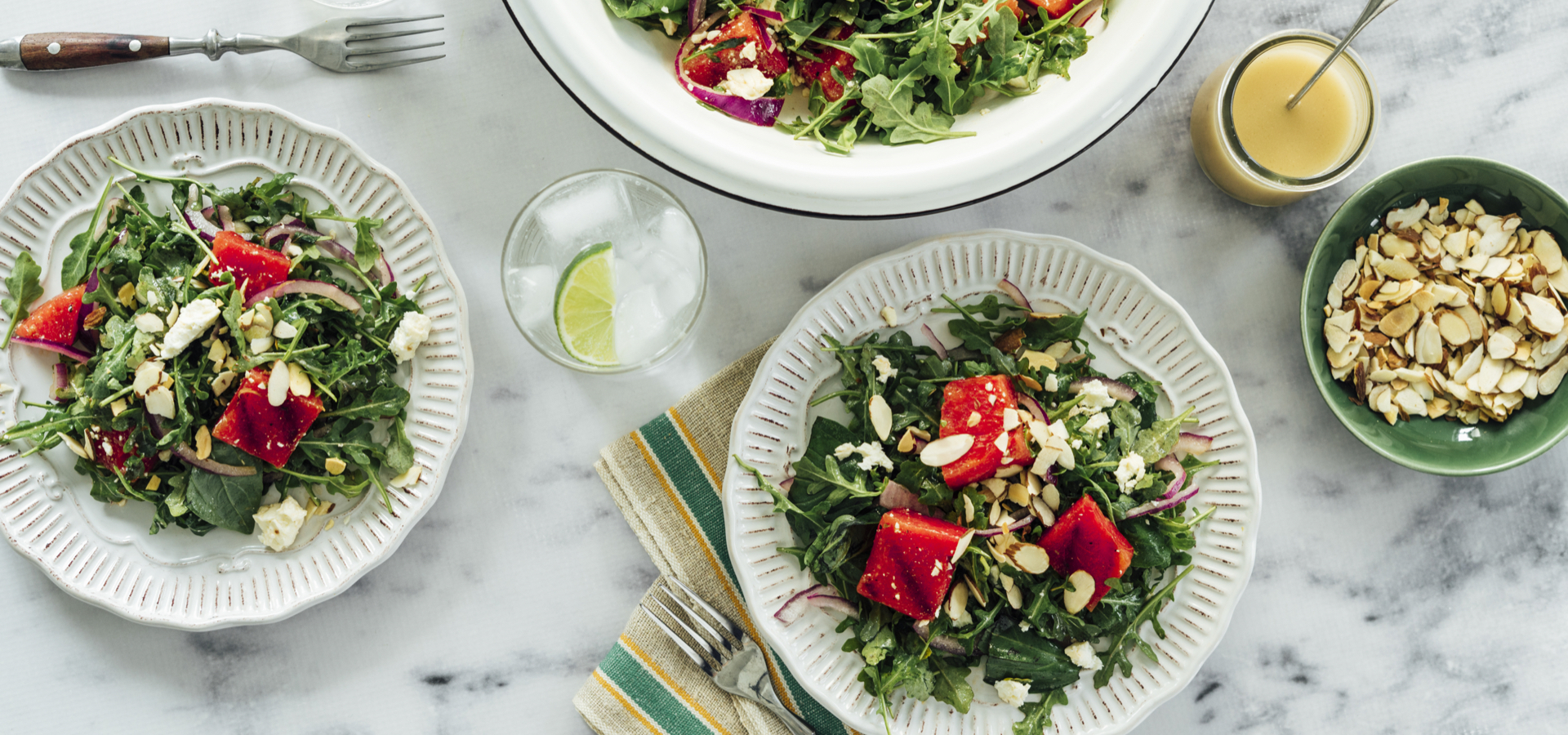 grilled watermelon salad with champagne vinaigrette